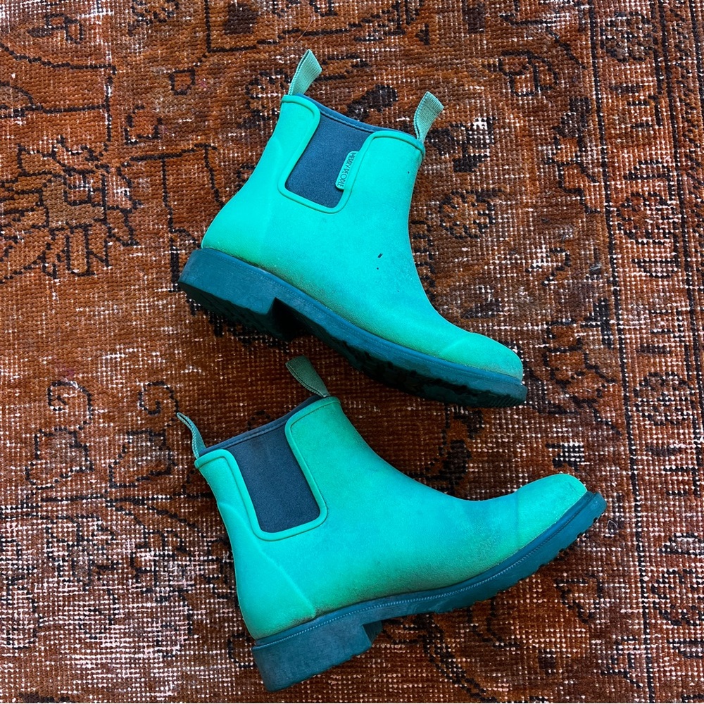 Merry People Bobbi Ankle Rain Boot - Grasshopper Green Sz 38 (7-7.5)